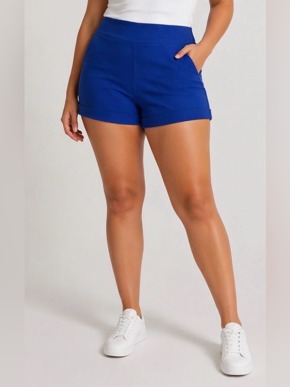 Kismet Cobalt Blue High Waisted Shorts Size L Dressy Womens
